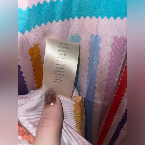 New! Brogger Edith Silk Rainbow Ruffle Slip Dress 🌈 Medium NWT! - Picture 16 of 16